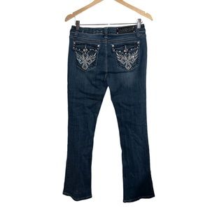 Women's Blue Jeans with Embellished Pockets